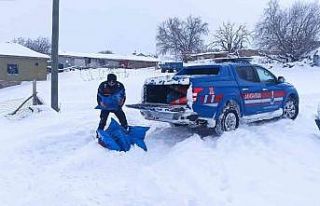 Jandarma karda mahsur kalan vatandaşların yardımına...