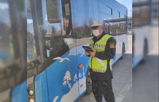 Jandarmadan toplu taşıma araçlarına denetim