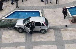 Kadın sürücü trafik ışıklarını söküp götürdü