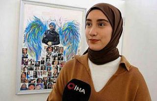 Kadına yönelik şiddete dikkat çekmek için sergi...