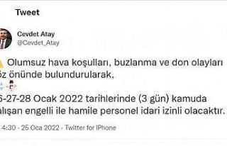 Kamuda çalışan engelli ve hamilelere 3 gün izin