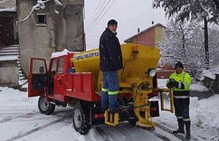 Kandilli Belediyesi kar temizleme çalışmalarını...