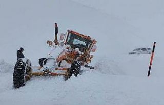 Kar temizliği yapan iş makinesinin üzerine çığ...