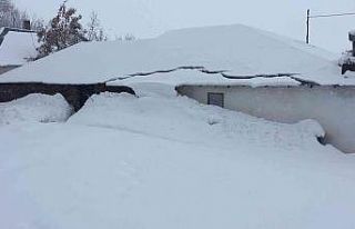 Karlıova’da ev ve ahırlar kar altında kaldı