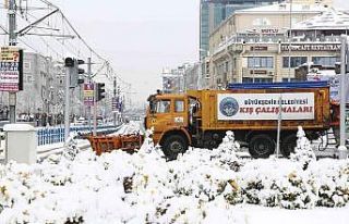 Kayseri Büyükşehir’in kar ve tipi ile mücadelesi...
