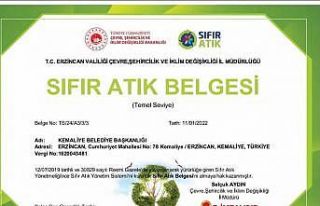 Kemaliye Belediyesine Sıfır Atık Belgesi