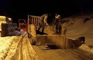 Manisa’da karla mücadele devam ediyor