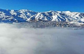 Muş’ta sisle gelen eşsiz manzara