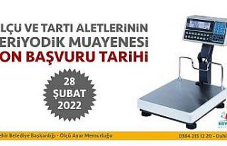 Ölçü ve tartı aletleri muayenesinde son gün 28...