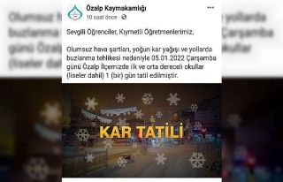Özalp’ta okullar tatil edildi