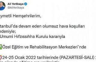 Özel eğitim ve rehabilitasyon merkezlerinde 2 gün...