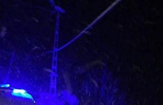 Rize’de karlı yolda kalan ambulansın imdadına...