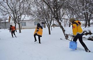 Sağlık ekipleri karlı yolları aşarak Covid-19...