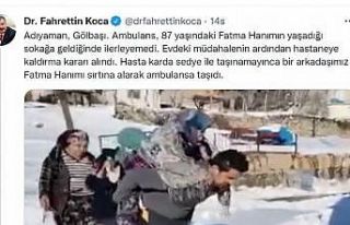 Sağlık görevlisinin sırtında taşıdığı kadından...