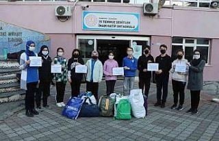 Samsun’daki okuldan evi yanan aileye destek