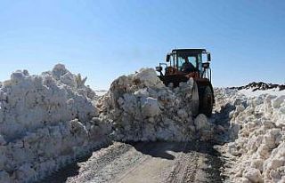 Şanlıurfa’da karla kaplı köy yolları bir bir...
