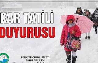 Sinop’ta eğitime kar engeli