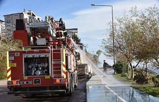 Sinop’ta kaldırımlar yıkandı