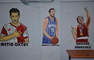 Şırnak’ta milli sporcular duvarlara resmedildi