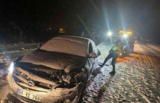 Sungurlu’da kar kazaları da beraberinde getirdi