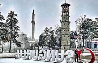 Sungurlu’da kar yağışı sonrası kartpostallık...