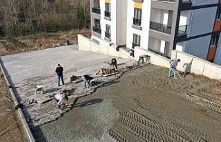 Taç Sokağa parke yol yapıldı