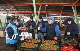 Talas’ta pazar esnafına sıcak çorba