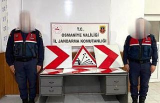 Trafik tabelalarını çalan hırsız yakalandı