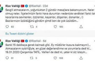Vali Çeber’den kar tatili paylaşımı: “Atmacalarımın...