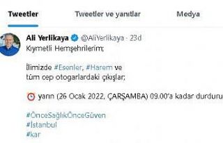 Vali Yerlikaya: “Otogarlardan çıkış yarın saat...