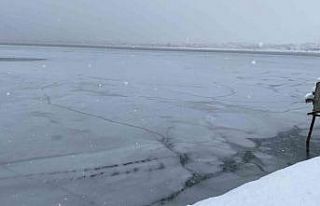 Van Gölü kıyıları dondu