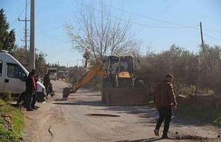 Vatandaşlardan yoldaki çukurlara saksılı eylem