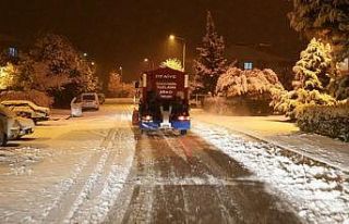 Yalova Belediyesi kar küreme ve tuzlama çalışmalarını...