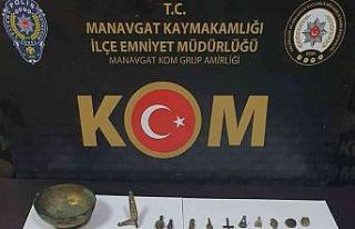 Yol kontrolünde 160’ı sikke toplam 181 adet tarihi...