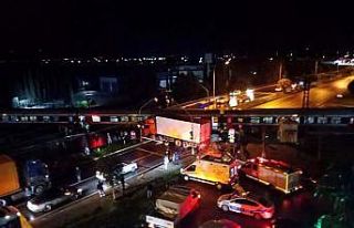 Yolcu treni kamyona çarptı: 1 yaralı