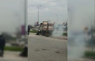 Zamanında müdahale kamyonu yanmaktan kurtardı
