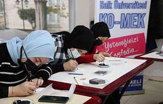 Ziyaret ettikleri KO-MEK’te çini boyama yaptılar