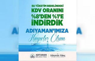 Adıyaman Belediyesi su da KDV indirimine gitti