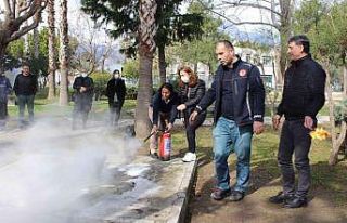 Antalya Büyükşehir Belediyesinden yangın tatbikatı