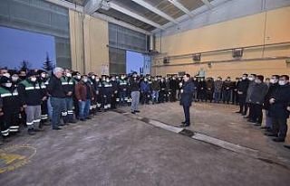 Başkan Hasan Kılca, belediye işçileriyle bir araya...