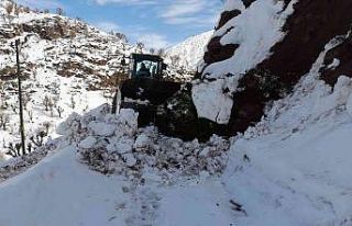 Batman’da köy yoluna düşen dev kayalar kaldırıldı