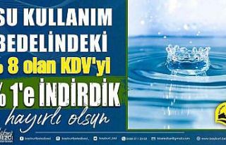 Bayburt Belediyesi’nden içme suyuna yüzde 7 KDV...