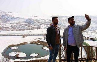 Bingöl’ün yüzen adalarında kış güzelliği