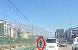 Bursa’da tehlikeli maraton... O anlar kamerada