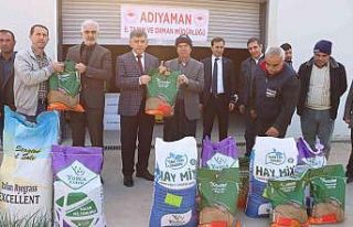 Çiftçilere yem bitkisi tohumluğu dağıtıldı