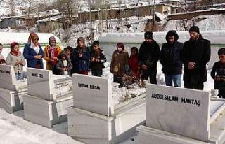 Çığda şehit olan güvenlik korucuları mezarları...