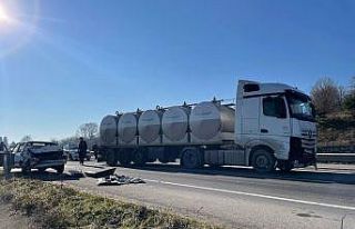 D020 karayolunda kamyon ile otomobil çarpıştı:...