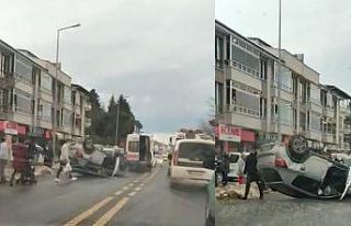Düzce’de otomobil takla attı: 1 yaralı