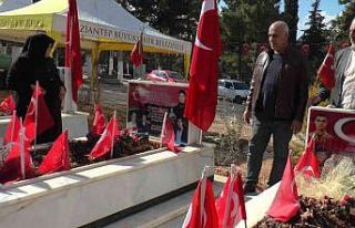 Evlat nöbetindeki ailelerden Gara şehitlerinin mezarına...