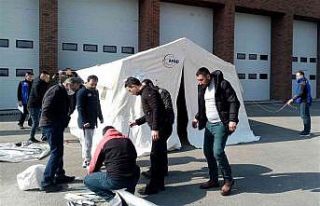 Jandarma personeline ve güvenlik korucularına çadır...